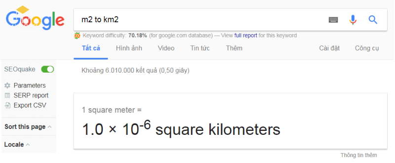 1 m2 (mét vuông) bằng bao nhiêu mm2, km2, cm2, dm2 chính xác nhất?