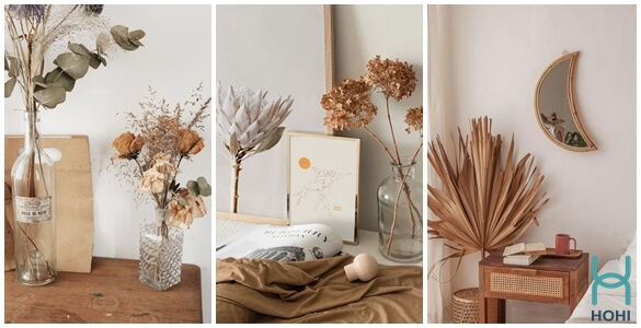 Hoa khô – đồ trang Decor phòng ngủ Vintage không thể thiếu